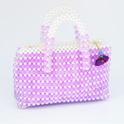 Sac mauve en perles artisanal Sac mauve en perles artisanal