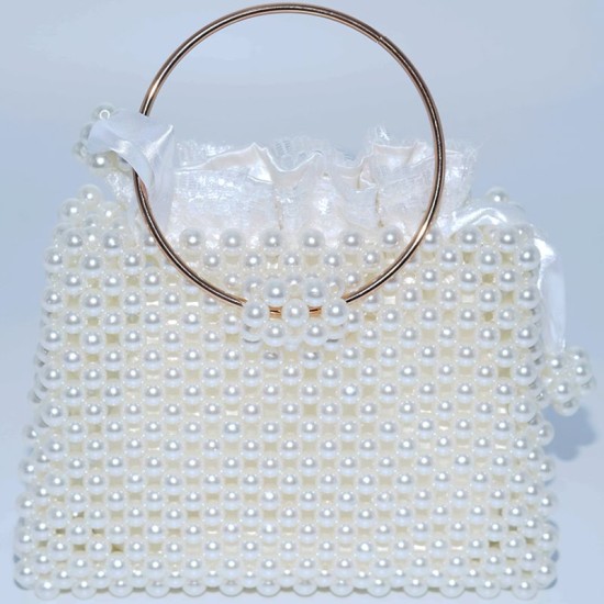 Sac en perle blanche