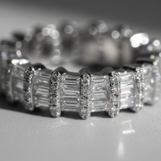 Bague en Argent 925 Entièrement Sertie de Zircons