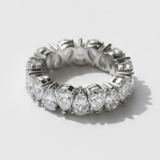 Bague en Argent 925 Entièrement Sertie de Zircons
