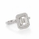 Bague Rectangulaire en Argent 925 Sertie de Zircons