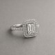 Bague Rectangulaire en Argent 925 Sertie de Zircons